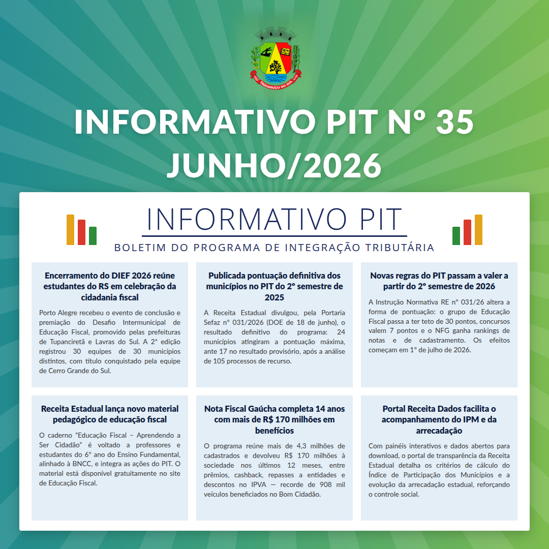 Informativo PIT nº 35 está no ar!