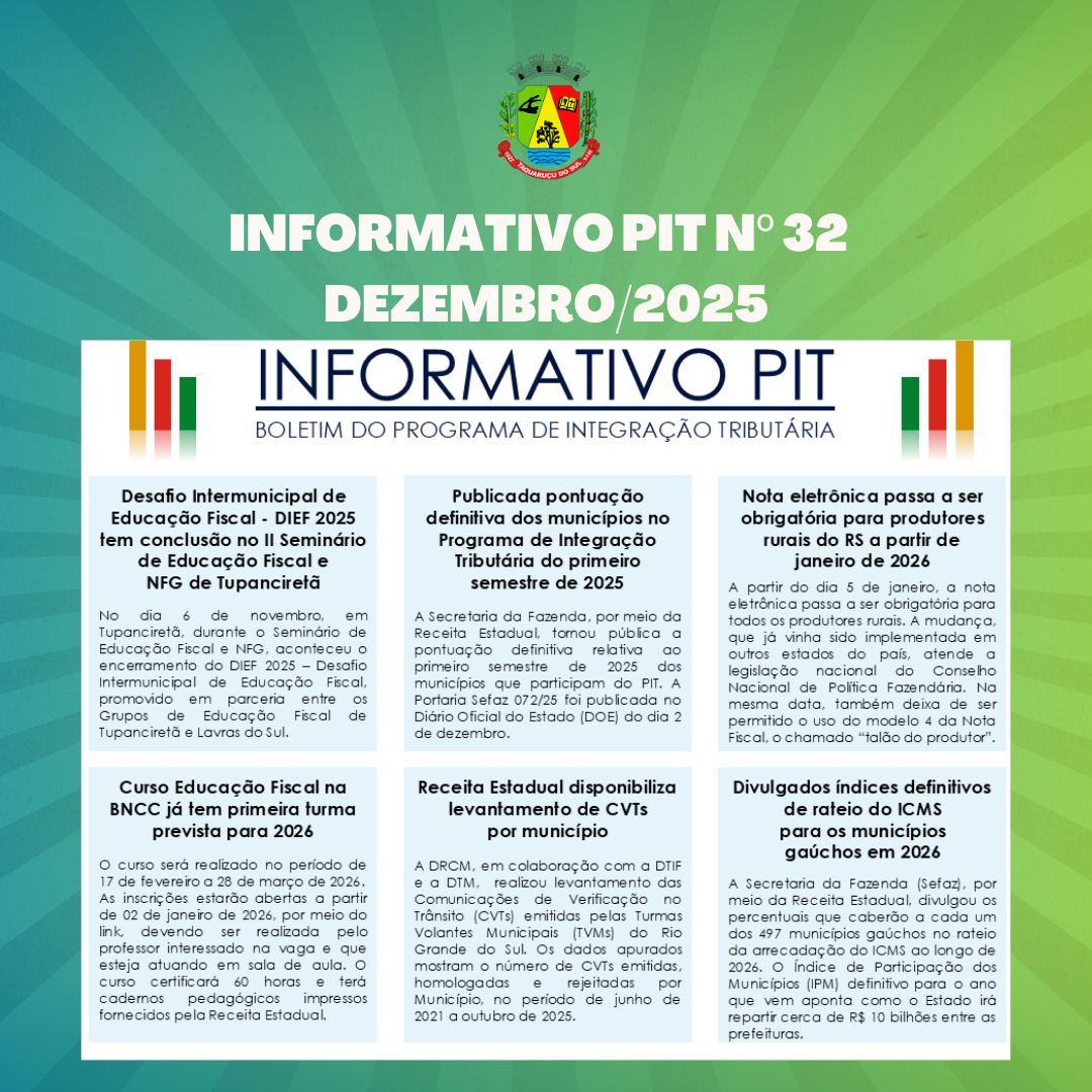 Informativo PIT nº 32 – Dezembro/2025