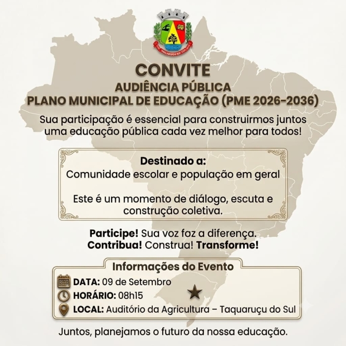 Audiência Pública do Plano Municipal de Educação 2026–2036