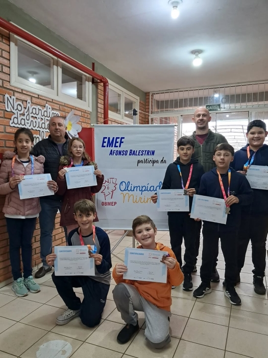 Alunos da rede municipal são premiados pela OBMEP Mirim 2025